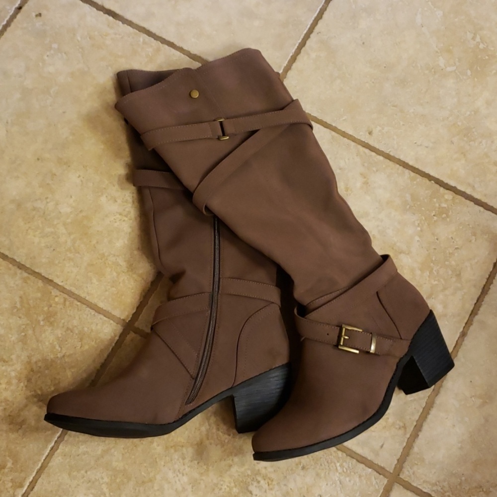 Brown tall boots